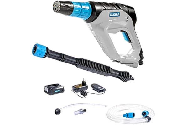 Gloria GLORIA MultiJet 18V Set - Multifunctional Battery Pressure Cleaner| Can be Used as a Pressure Washer, Foam Gun, Crop Protection Sprayer, Brush | 4-in-1 Nozzle, 40 cm Lance, 5 m Hose | Incl 18V Bosch Battery