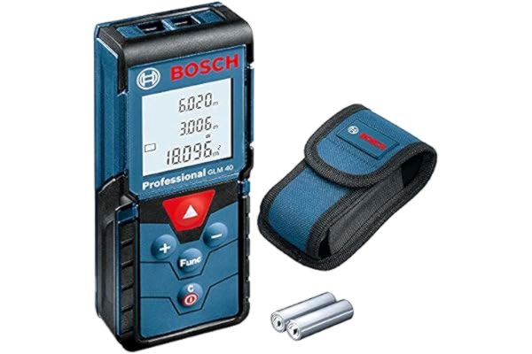 Bosch  Professional Laseravståndsmätare GLM 40 (med minnesfunktion, mätintervall: 0,15–40 m, 2 x 1,5 V-batterier, skyddsväska)