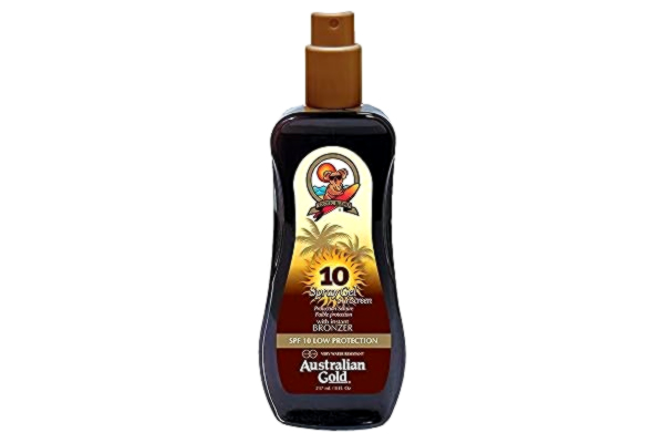 Australian Gold  SPF 10 Spray Gel plus bronzer, 237 ml