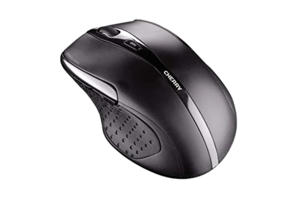 Cherry CHERRY MW 3000, sladdlös mus, ergonomisk högermus, 6-knappsmus: infraröd sensor och valbar upplösning, halkfria gummisidor, svart