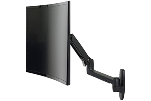 Ergotron  – LX-bildskärmsarm, VESA standard-väggmonteringsfäste – för bildskärmar på upp till 34 tum, 3,2-11,3 kg – Mattsvart (45-243-224)