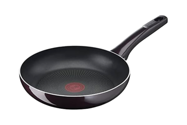 Tefal  - D52204 - Resist Intense - Flame Protect - Poêle à frire - Revêtement antiadhésif - Résistant - Signal thermique - Forme profonde - Nettoyage facile - Sûr - Rouge bordeaux - 24 cm