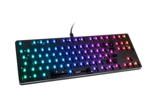 Glorious  GMMK TKL (85%) Barebones (endast chassi) – Mekaniskt gamingtangentbord, egen individuell tangentbelysning, lätta byten, anpassningsbart, Internationell/ISO layout - Svart