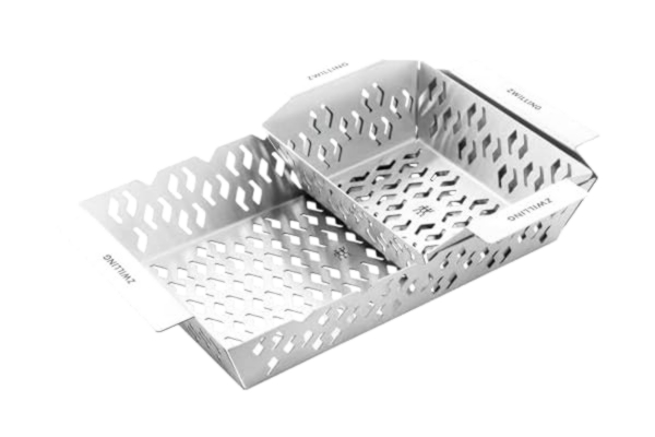 Zwilling  BBQ+ grillkorgsset, 2 delar, rostfritt stål, för grönsaker, fisk och kött, stapelbar, diskmaskinssäker, silver