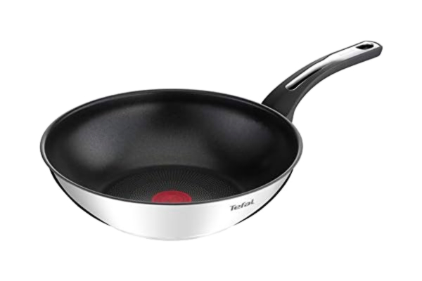 Tefal  Emotion E3001904 Wokpan, 28 cm, antiaanbaklaag, 10 jaar, dikke basis voor gelijkmatige warmteverdeling, elegant design, robuuste handgreep, inductie, kookweergave