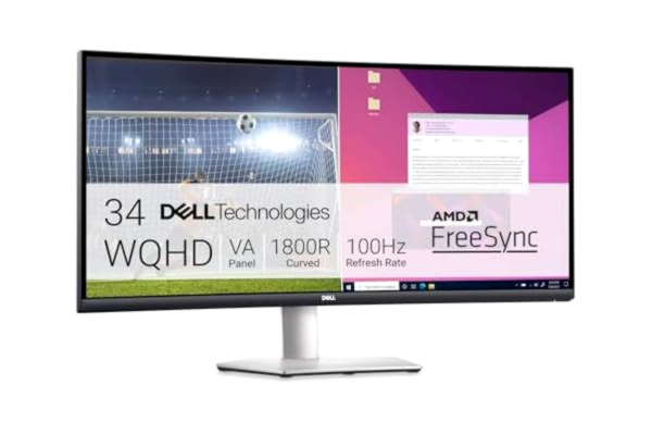 Dell DELL S3423DWC Skärm, Svart, Vit, 34", 240 Volt