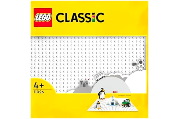 LEGO  11026 Classic Vitbasplatta Byggleksak, Bygg- och Uppvisningsplatta, Från 7 år, Presentidé för Barn