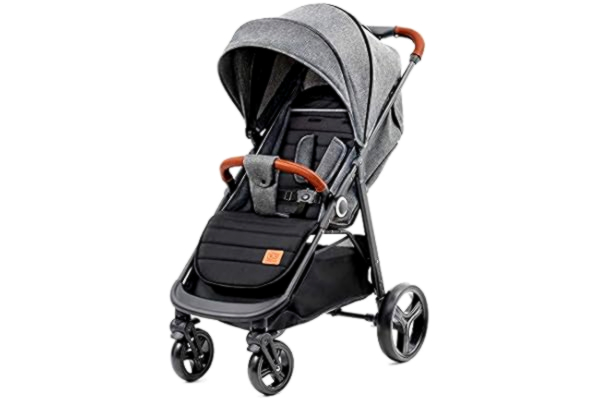 KinderKraft Kinderkraft lichtgewicht buggy GRANDE, stijlvolle kinderwagen, wandelwagen, inklapbaar, met ligstandote verstelbare zonnekap, accessoires, regenhoes, voetenzak, grijs