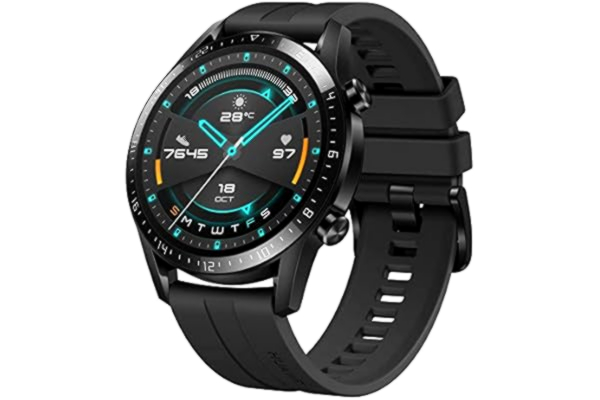 Huawei  55024316 Watch GT 2 Smartwatch, Maat: 46 mm, met Hartslagmeting, Muziek Afspelen & Bluetooth Telefonie, 5ATM Waterdicht, Mat Zwart