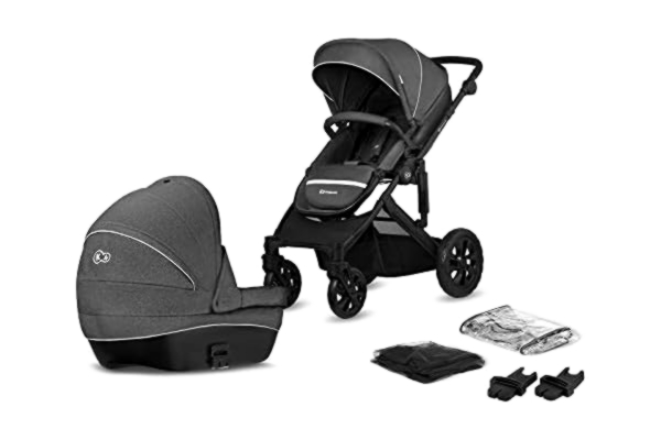 KinderKraft Kinderkraft Poussette Duo PRIME LITE, 2 en 1, Poussette Canne, Landau Bébé, Noir