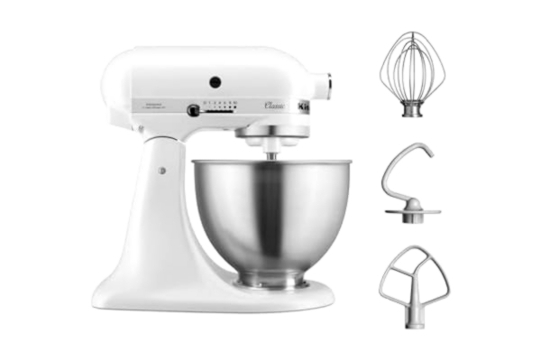 KitchenAid  Classic K45SSEWH Köksmaskin, Vit, Silver, 4,3 L