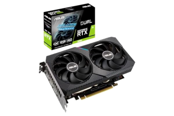 Asus ASUS Dual GeForce RTX 3060 V2 OC Edition 90YV0GB2-M0NA10 Grafikkort (GDDR6), Svart, 12 GB