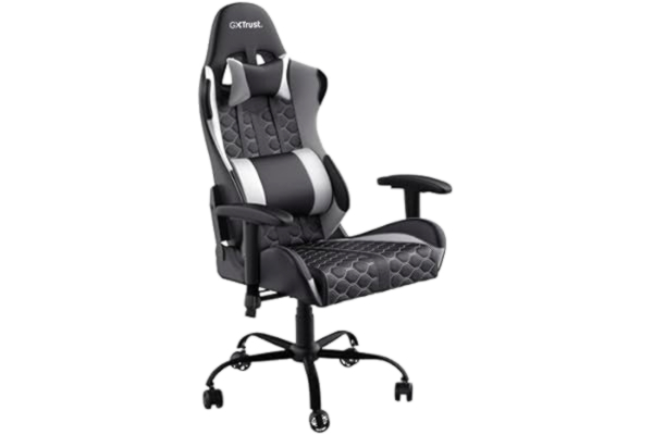 Trust  Gaming GXT 708 W Resto spelstol, 360° roterbar, kontorsstol med avtagbar kudde, höjdjusterbar stol för dator, låsbar stol – vit