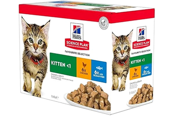 Hills Hill's SP - Kitten - Favourite Selection 12 x 85 g (+ gratis behållare)