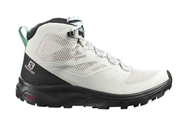 Salomon  Damskie buty Outline Mid Gtx Track and Field, Biały czarny Lunar Rock Black Pastel Turquoise - 38 EU