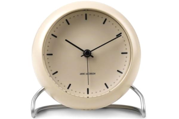 Rosendahl Arne Jacobsen Bordsklocka, plast, beige, 11 cm