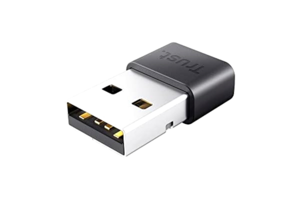 Trust  Myna Bluetooth 5-adapter, upp till 3 Mbps överföringshastighet, 10 m trådlös räckvidd, lågenergiläge, USB-dongel för PC, bärbar dator – svart