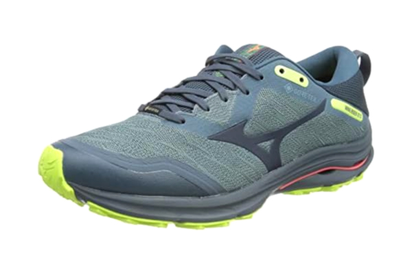 Mizuno  Wave Rider GTX, buty do biegania męskie, Orionb Orionb Neolime, 42.5 EU