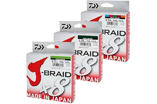 Daiwa  J-Braid X8 fiskelina 150 m, # 0,10 mm x 8 diagram flätad, för surfing och karpfiske