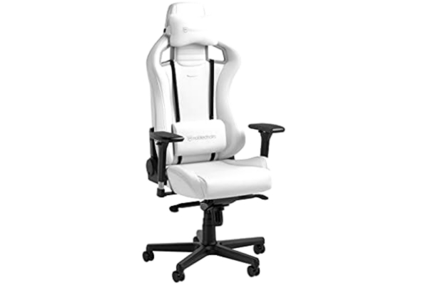 Noblechairs noblechairs Epic Chaise Gaming Blanc - Chaise de Jeu - Gaming Chair - Chaise Bureau Ergonomique - Chaise Pivotante - Fauteuil Blanc - Siège Gamer - 120 kg de Capacité de Charge