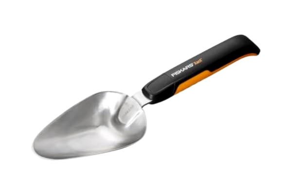 Fiskars  planteringsspade för plantering och omplantering, längd: 37,5 cm, svart/orange, Rostfritt stål/glasfiberförstärkt plast, Xact, 1027043