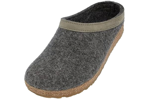 Haflinger  713001 Grizzly Torben Herren Tofflor för kvinnor och män, storlek:37, Färg:grå