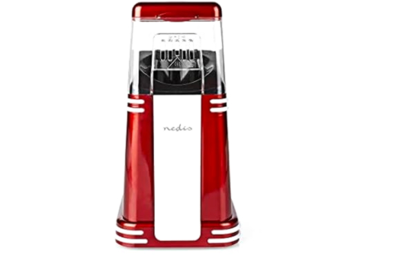 Nedis Popcornapparat – 1200 W – 2–4 min – röd/vit