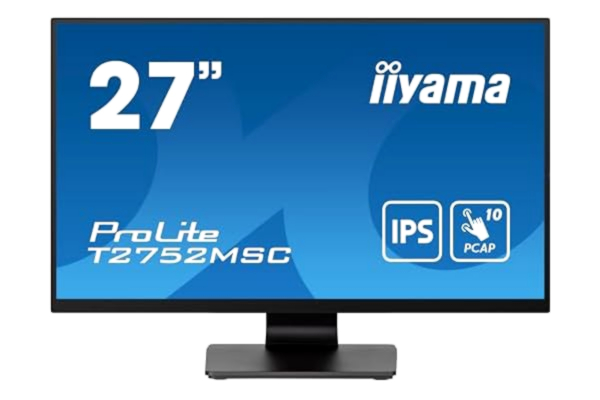Iiyama iiyama ProLite T2752MSC-B1 10-punkts IPS Full HD 10-punkts kapacitiv multitouch kapacitiv multitouch HDMI DP USB3.2 7H, anti-fingeravtryck, svart 68,6 cm 27 tum