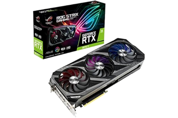 Asus ASUS ROG Strix NVIDIA GeForce RTX 3070 Ti Carte graphique gaming (PCIe 4.0, 8GB GDDR6X, HDMI 2.1, DisplayPort 1.4a, Ventilateurs axiaux, 2.9-slot, Super Alloy Power II, GPU Tweak II)