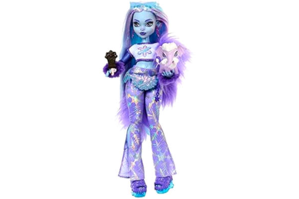 Abbey Monster High-docka, Abbey Bominable Yeti-modedocka med mammut som husdjur och temaaccessoarer, HNF64