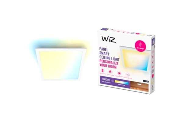 WiZ  - Vit Takpanel Tunable White: Smart WiFi-belysning, Fyrkantig takplafond, Small/Liten, 12W, 2700-6500 kelvin, kallvitt till varmvitt, röststyrning med Google Assistant, Siri och Amazon Alexa