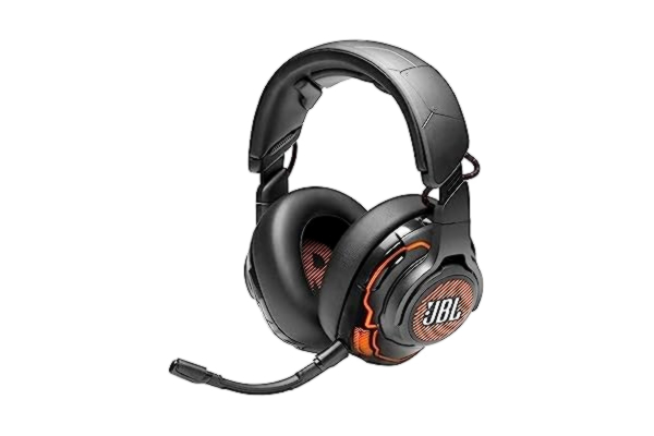 JBL  Quantum ONE Professionella kabelanslutna over-ear gaming hörlurar med USB, aktiv brusreducering, huvudspårning och QuantumSPHERE 360-teknik, kompatibla med PC, Playstation och Xbox, svart
