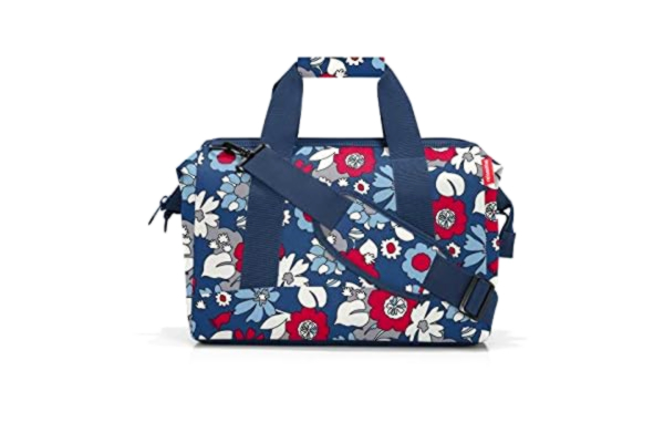 Reisenthel reisenthel Allrounder M Florist Indigo - Sacoche de médecin Polyvalente pour Le Voyage, Le Travail et Les Loisirs - avec Fonction Pratique d'accroche Trolley, Couleur:Florist Indigo