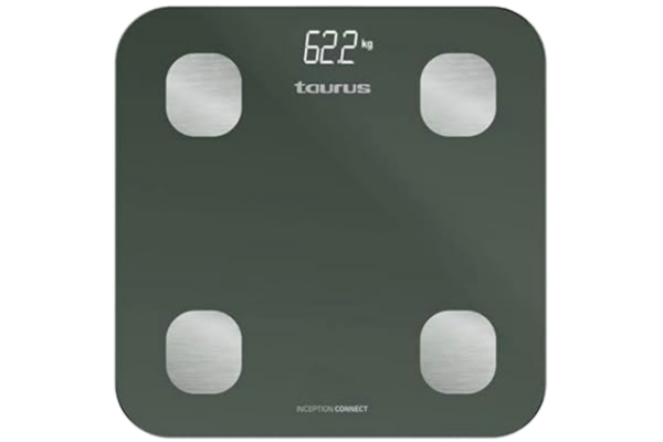 Taurus  Inception Connect - Smart personvåg, bluetooth, Taurus Connect-app, flera mätningar:% kroppsfett,% muskelmassa,% benmassa, minne 14 användare