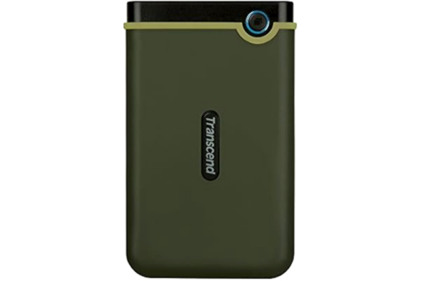 Transcend  2TB Rugged Portable Hard Drive - Shock Resistant USB 3.1 Gen 1 StoreJet Military Green - TS2TSJ25M3G