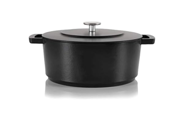 Combekk Cuisipro 75100228DG kolejowy emaliowany żeliwny piekarnik holenderski, czarny