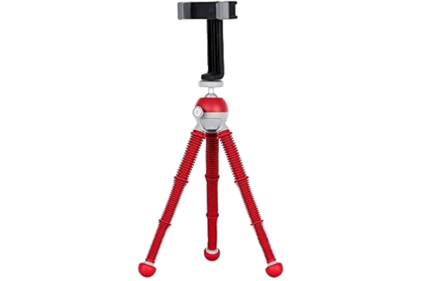 Joby JOBY PodZilla Medium Kit, flexibelt stativ med GripTight 360 telefonfäste, telefonstativ från skaparna av GorillaPod, kompatibel med iPhone, smartphones och actionkameror, upp till 1 kg, röd