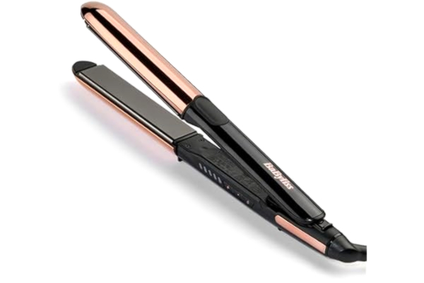 BaByliss  Straight And Curl Brilliance Plattång - Släta Titanplattor, Jonisk Anti-Frizz, Snabb 15 Sekunders Uppvärmning, Välvda Metallplattor Enkel Styling, 5 Värmeinställningar upp till 235 °C, ST482E