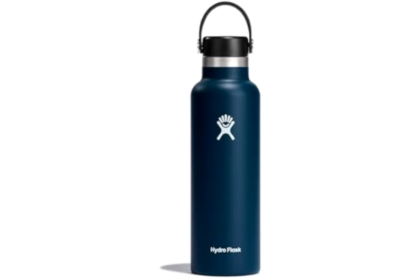Hydro Flask  - Water Bottle 621 ml 21 oz - Vacuum Insulated Stainless Steel with Leak Proof Flex Cap and Powder Coat - Standard Mouth - Indigo