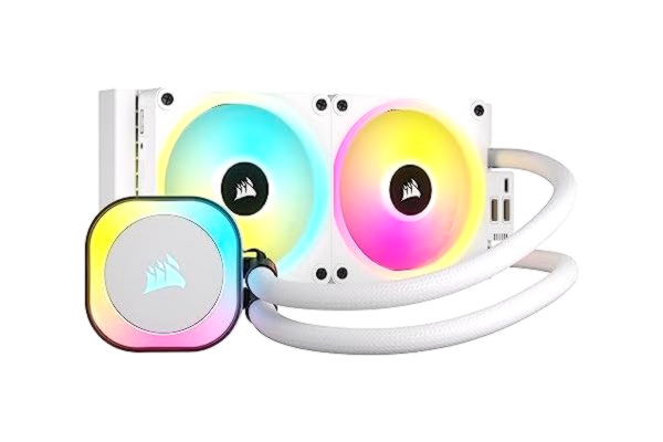 Corsair CORSAIR iCUE LINK H100i RGB CPU-Vätskekylare - 240 mm AIO - QX120 RGB-Fläktar - Passar Intel® LGA 1700, AMD® AM5 - iCUE LINK-Systemhubb Ingår - Vit