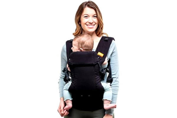 Beco Baby Carrier Beco Gemini draagzak voor pasgeborenen tot peuter - 100% katoenen babydraagzak, draagzak voor baby's, draagzak voor baby's met verstelbare stoel, ergonomische draagzak 7-35 lbs (Metrozwart)