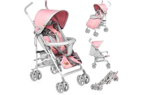 Lionelo LIONELO Elia wandelwagen 80 x 51 x 105 cm voor kinderen tot 15 kg, 6-36M, rugleuning verstelbaar, gemakkelijk opvouwbaar, luifel met raam, boodschappenmand, muggennet, beenwarmer