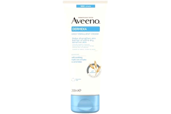 Aveeno  Dermexa Daglig känslomässig kräm (200 ml), kroppslotion för mycket torr hud som tenderar att eksem, naturlig hudvård med havre och ceramider, vegan*