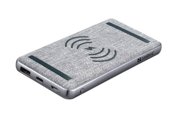 Sandberg  Powerbank 1 000 PD 20 w + trådlös | Qi-kompatibel | snabbladdning med PD 20 W | 10 000 mAh | 15 W trådlös powerbank | dubbel laddning | reservbatteri med USB C, USB A | bärbar mobilladdare