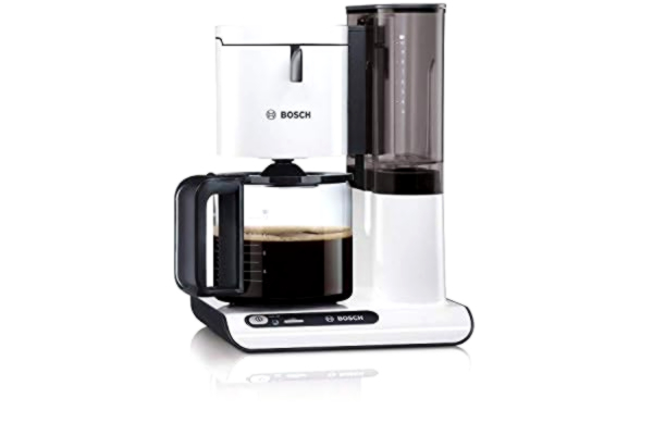 Bosch  kaffekokare Styline, Volymsensor, Droppstopp, Avkalkningsprogram, Avtagbar vattentank, Automatisk avstängning, Vit, TKA8011