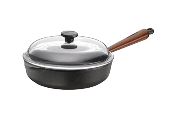 Skeppshult SKEPPSHULT Deep Frying/Saute Pan with Wood Handle & Lid, 25 cm