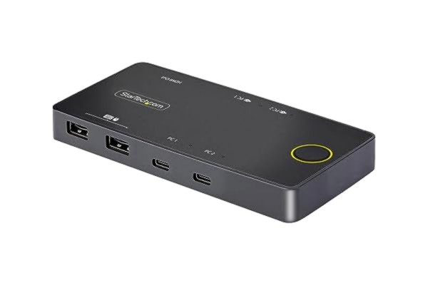StarTech .com USB C KVM-switch med 2 portar, 4K60Hz HDMI-skärm, 100 W PD-genomströmning för varje bärbar dator/surfplatta, USB-bussdriven, kompatibel med USB Type-C/USB4/Thunderbolt 3/4