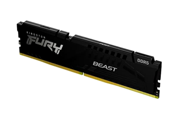 Kingston  FURY Beast Black DDR5 16 GB 5200MT/s CL40 DIMM Desktop Gaming Memory Single Module Intel XMP - KF552C40BB-16