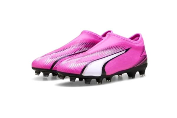 Puma PUMA Unisex barn Ultra Match Ll Fg/Ag Jr fotbollssko, Gift rosa Puma vit Puma svart, 28 EU