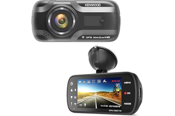 Kenwood KENWOOD DRV-A501W - Wide Quad HD Dash Cam - 3" LCD Screen - Smartphone App - Polarised Filter - 16GB SD-Card